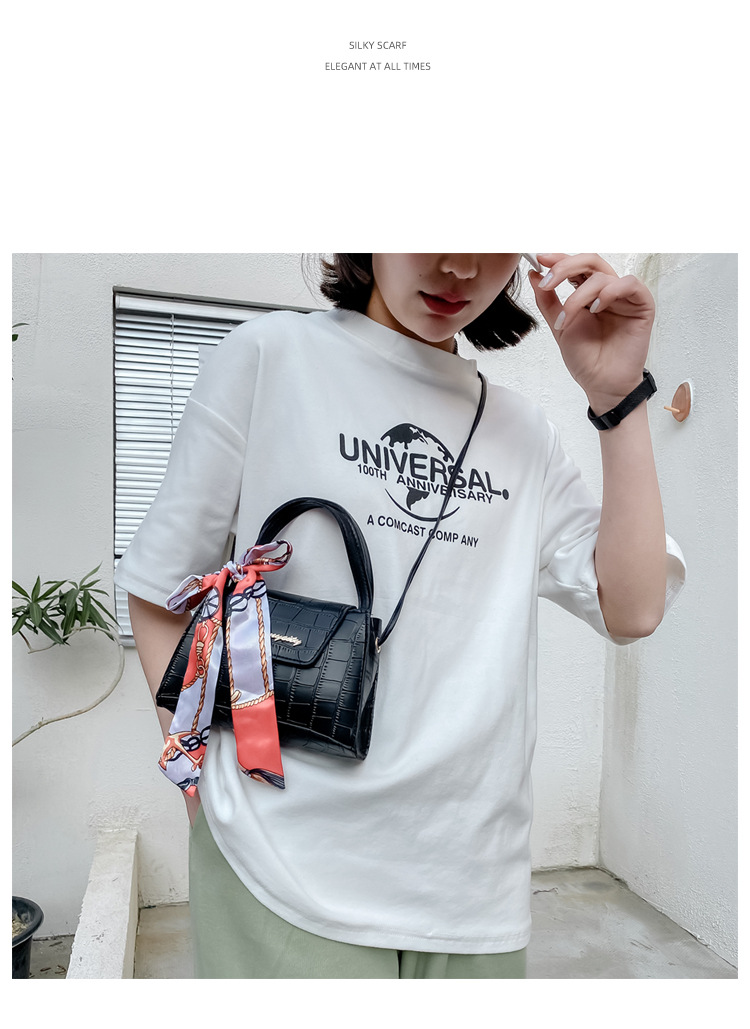 Silk Scarf Fashion Messenger Bag Lady Handbags Stone Pattern Portable Shoulder Bag Kelly Bag Cross-Border Wholesale Silk Scarf Fashion Messenger Bag Lady Handbags Stone Pattern Portable Shoulder Bag Kelly Bag Cross-Border Wholesale