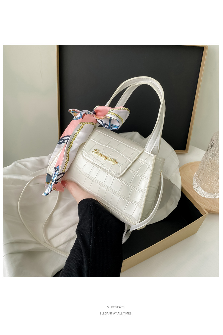 Silk Scarf Fashion Messenger Bag Lady Handbags Stone Pattern Portable Shoulder Bag Kelly Bag Cross-Border Wholesale Silk Scarf Fashion Messenger Bag Lady Handbags Stone Pattern Portable Shoulder Bag Kelly Bag Cross-Border Wholesale