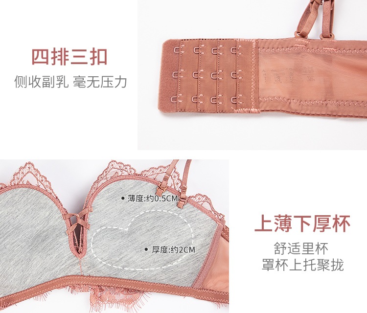 Women's Underwear Small Breast Size Exaggerating Bra Push up Sexy Lace without Steel Ring Breast Holding Adjusting Bra Back Shaping Bra Set Women's Underwear Small Breast Size Exaggerating Bra Push up Sexy Lace without Steel Ring Breast Holding Adjusting Bra Back Shaping Bra Set