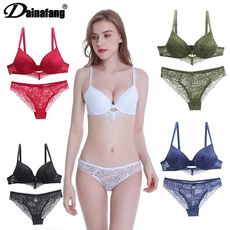 2021 New Large Size Back Shaping Bra Set Printed Sexy Women Lace French Underwear Suit Cross-Border Hot
