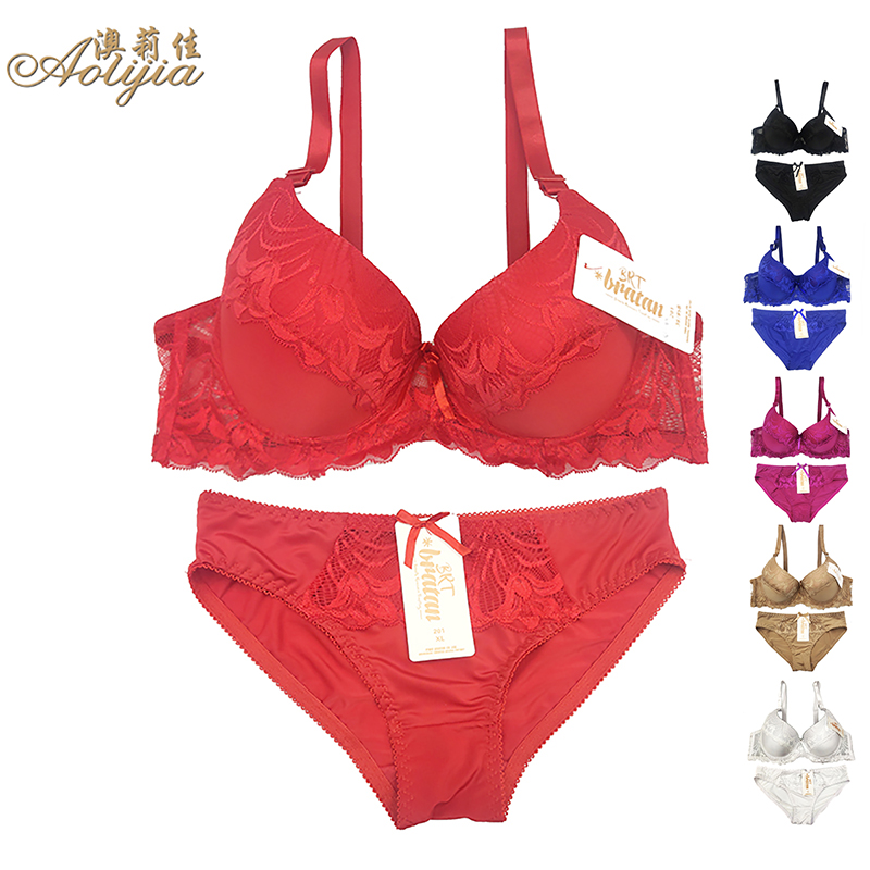 Aolijia 2020 new hot bra set sexy lace high-end texture push-up cup size 38-44