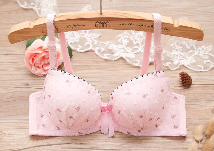 Floral Manufacturers direct dot floral girl bra set pure cotton lace student girl underwear a generation Floral Manufacturers direct dot floral girl bra set pure cotton lace student girl underwear a generation