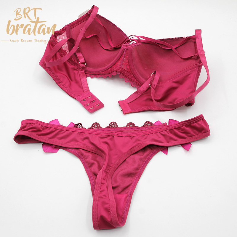 Aolijia Embroidery luxury elegant sexy bra set with cross-strap high-end bra set for lady