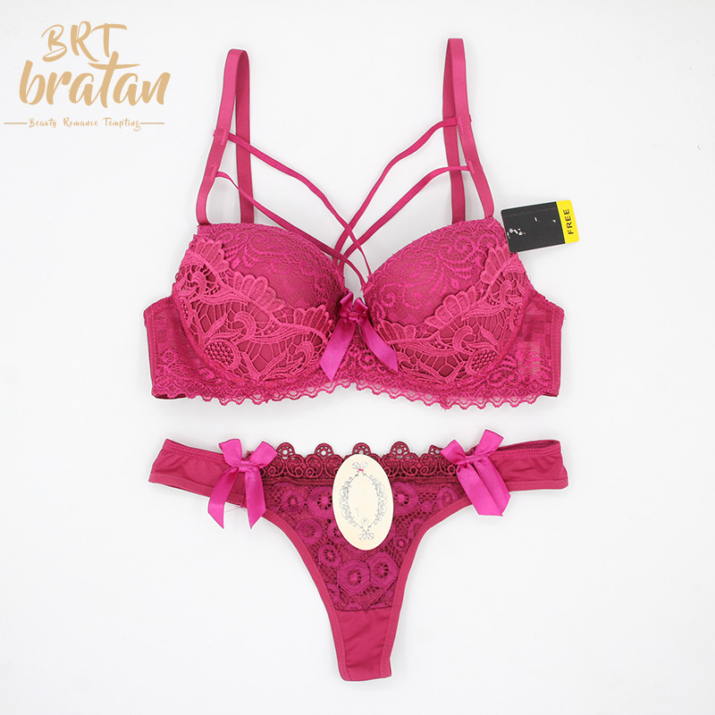 Aolijia Embroidery luxury elegant sexy bra set with cross-strap high-end bra set for lady