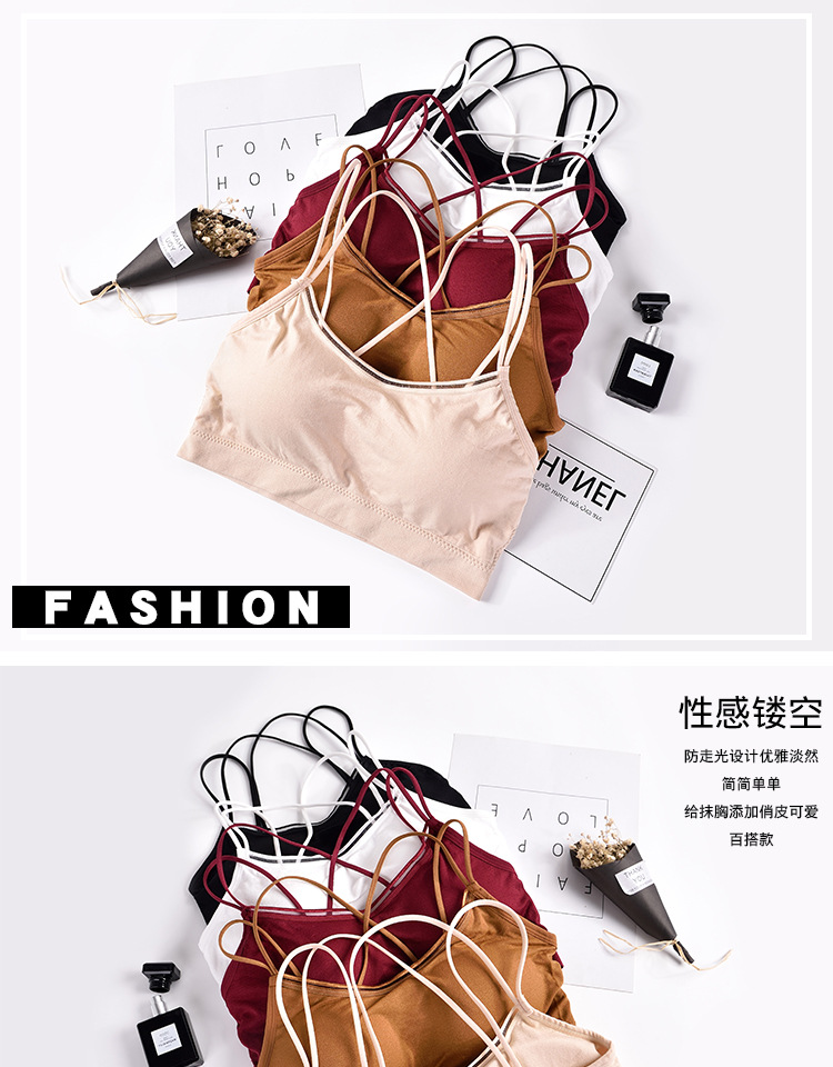 Cross-Border Double Cross Spaghetti Straps Chest Wrap Beautiful Back Girl Student Seamless Bra Female Wireless Vest Growth Period Underwear Cross-Border Double Cross Spaghetti Straps Chest Wrap Beautiful Back Girl Student Seamless Bra Female Wireless Vest Growth Period Underwear