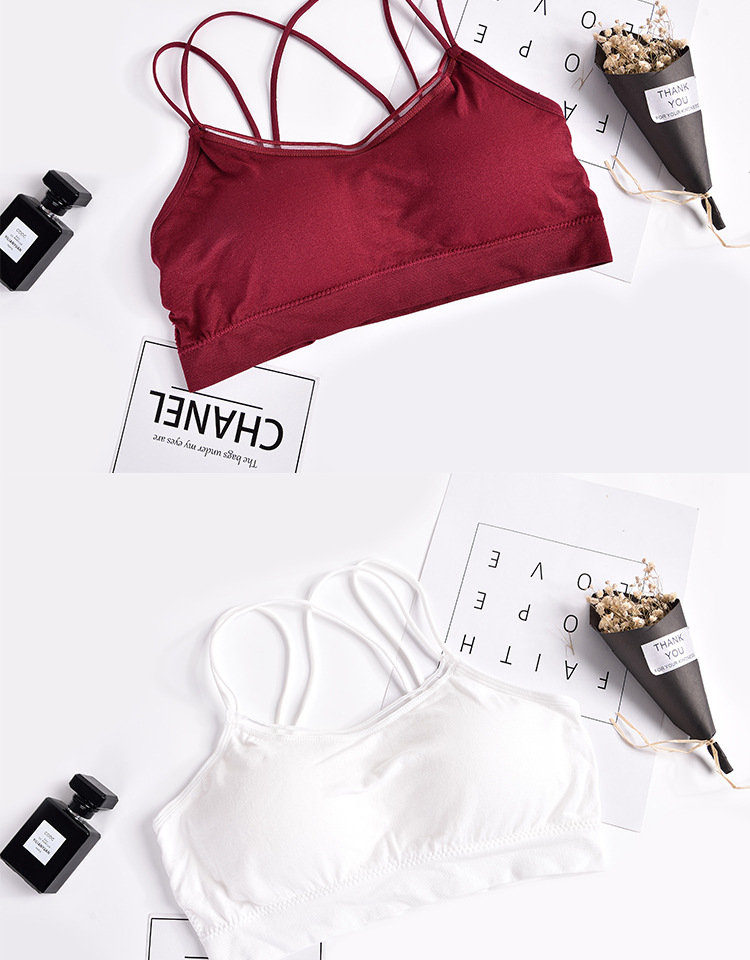 Cross-Border Double Cross Spaghetti Straps Chest Wrap Beautiful Back Girl Student Seamless Bra Female Wireless Vest Growth Period Underwear Cross-Border Double Cross Spaghetti Straps Chest Wrap Beautiful Back Girl Student Seamless Bra Female Wireless Vest Growth Period Underwear