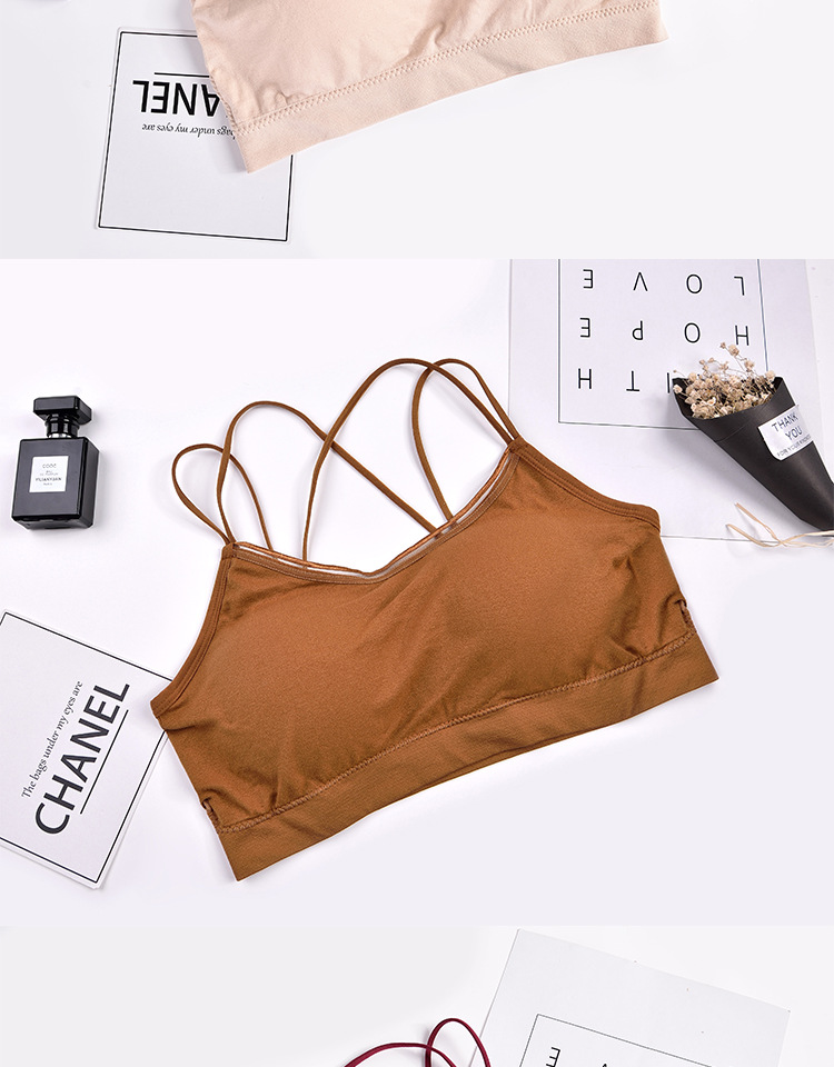 Cross-Border Double Cross Spaghetti Straps Chest Wrap Beautiful Back Girl Student Seamless Bra Female Wireless Vest Growth Period Underwear Cross-Border Double Cross Spaghetti Straps Chest Wrap Beautiful Back Girl Student Seamless Bra Female Wireless Vest Growth Period Underwear