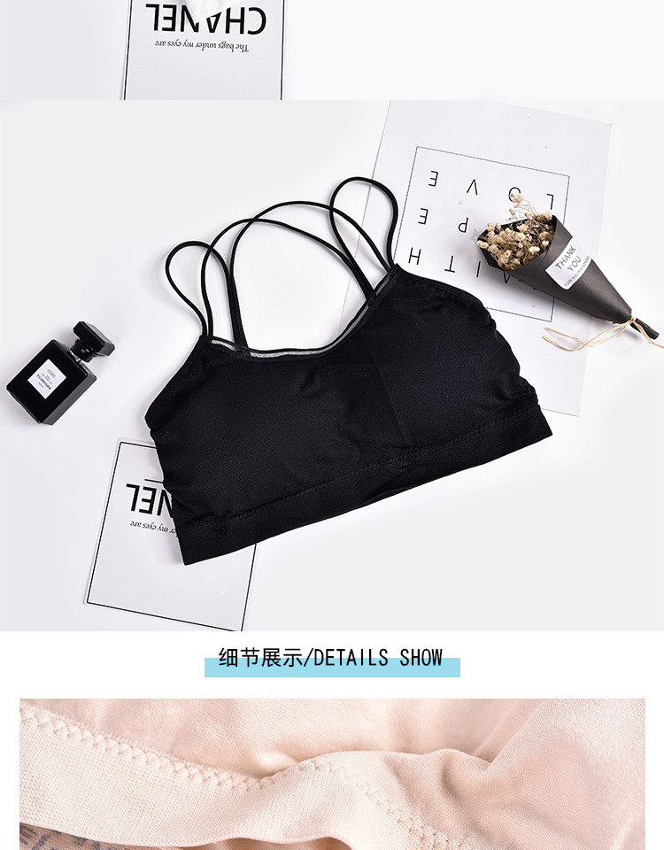 Cross-Border Double Cross Spaghetti Straps Chest Wrap Beautiful Back Girl Student Seamless Bra Female Wireless Vest Growth Period Underwear Cross-Border Double Cross Spaghetti Straps Chest Wrap Beautiful Back Girl Student Seamless Bra Female Wireless Vest Growth Period Underwear