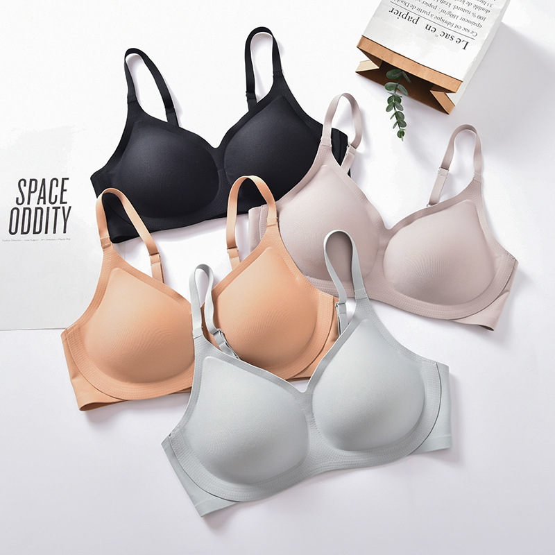 New One-Piece Sexy Latex Women's Underwear Push up Adjustable Wireless Seamless Bra Women