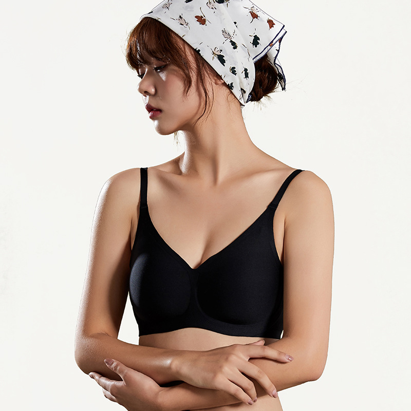 New One-Piece Sexy Latex Women's Underwear Push up Adjustable Wireless Seamless Bra Women