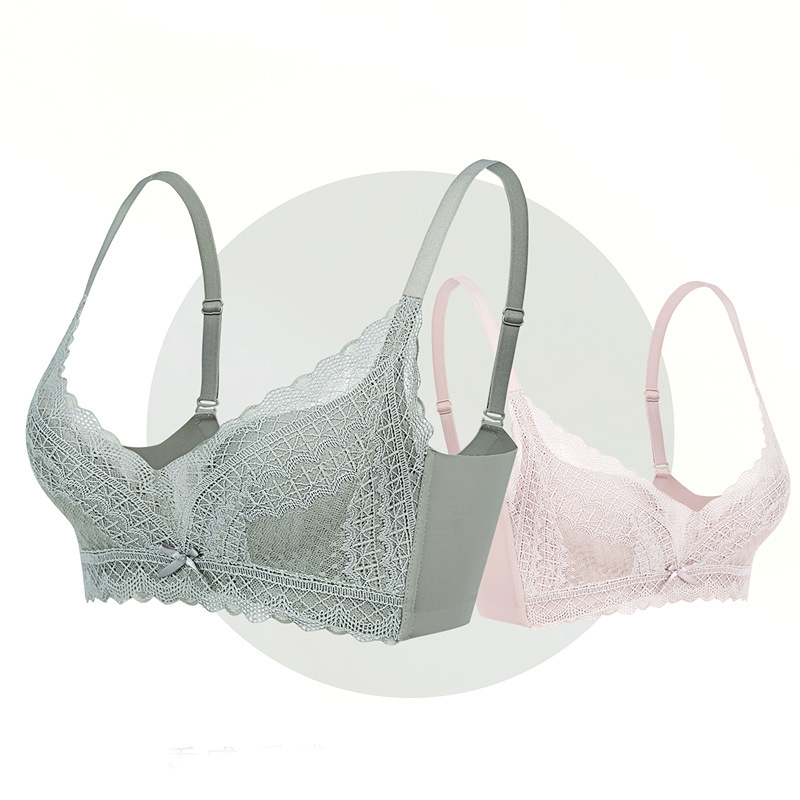 Spring and Summer Cool Hollow Thin Underwear Women's Bra without Steel Ring Breathable Hole Cup Sexy Seamless Bra