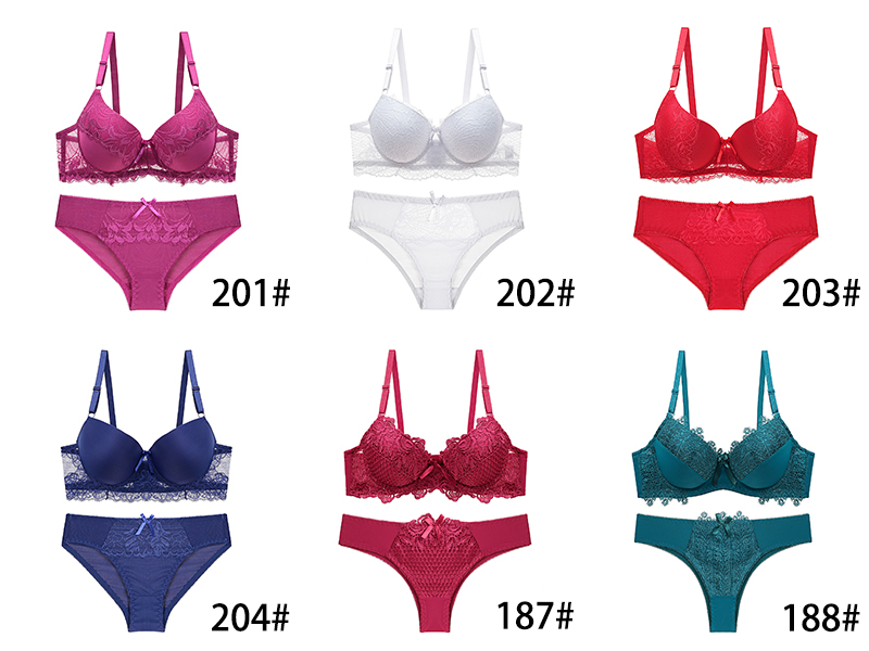 European and American women 's bra set lace water - soluble flower embroidery large size with steel ring large size 2020 underwear set
