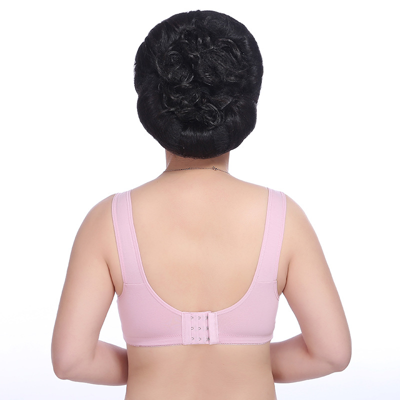 Middle and old age bras with Buttonless underwire on the back and comfortable mother underwear thin Seamless bra sleeping bra
