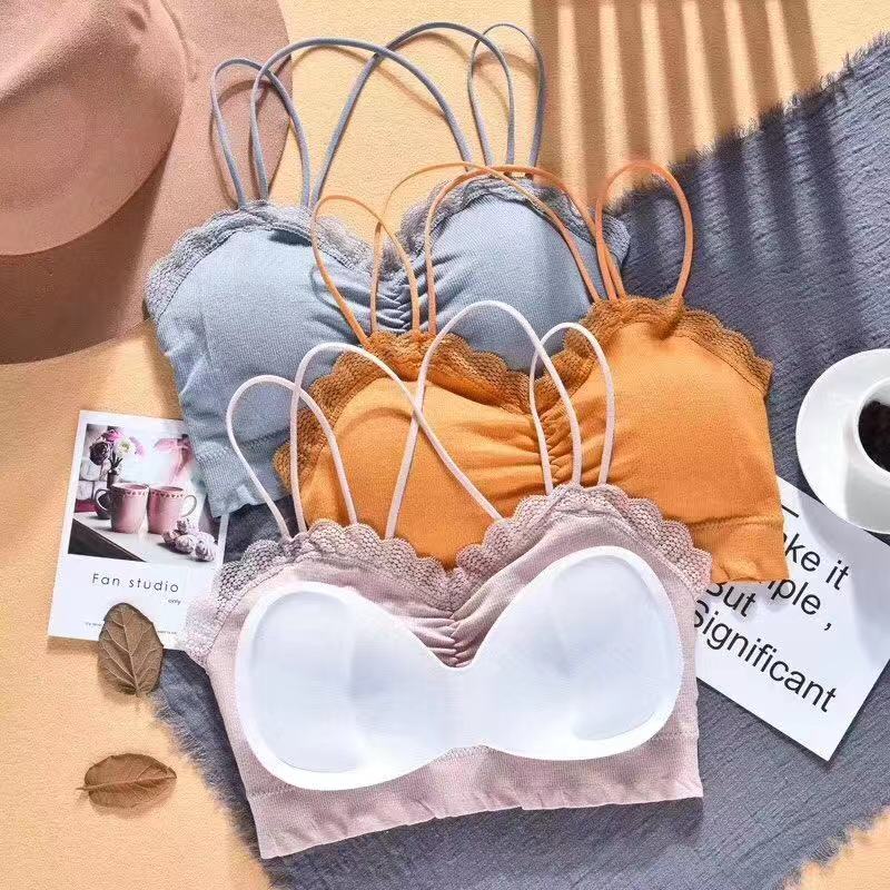 Factory Direct hot Style Seamless Bra Wrap bra Lace cross back top without underwire Comfortable Vest