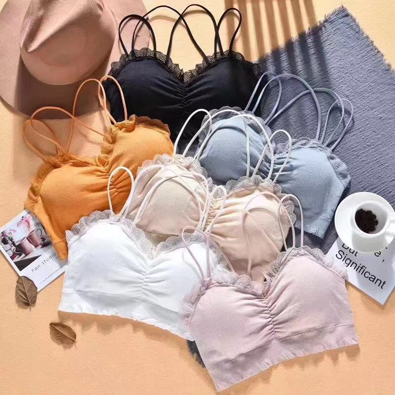 Factory Direct hot Style Seamless Bra Wrap bra Lace cross back top without underwire Comfortable Vest