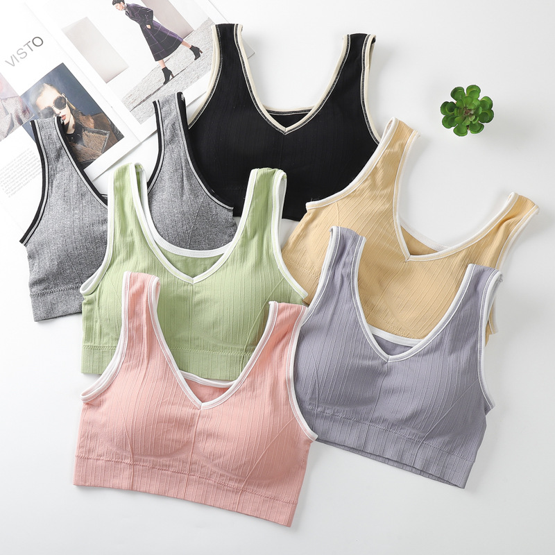 Korean Vest 2.0 Girl Tube Top Seamless Bra Graphene Lining Anti-Wardrobe Malfunction Base Yoga Sports Bra