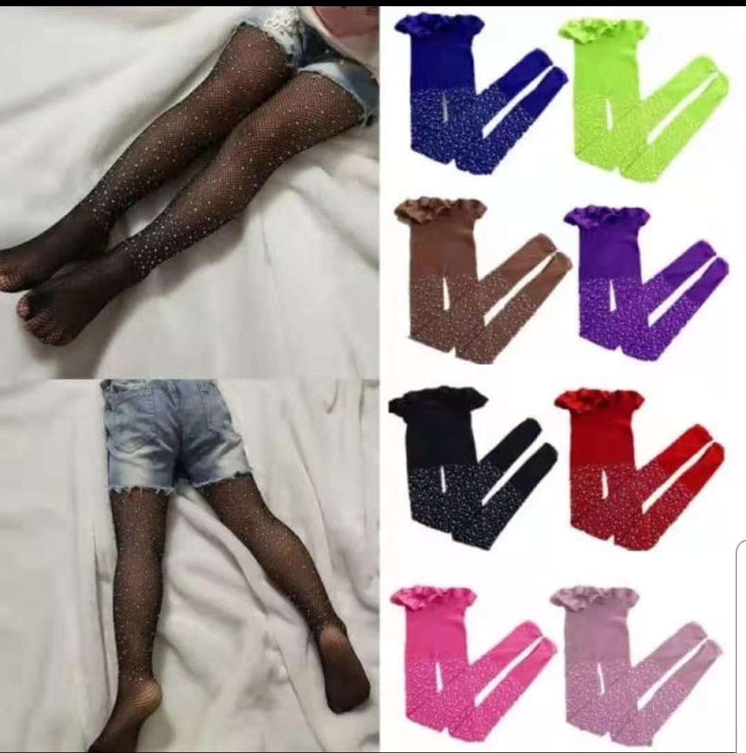 Kid&#039;s Socks Hot Drilling Fishnet Stockings Fashion with Diamond Stockings Hollow Stockings