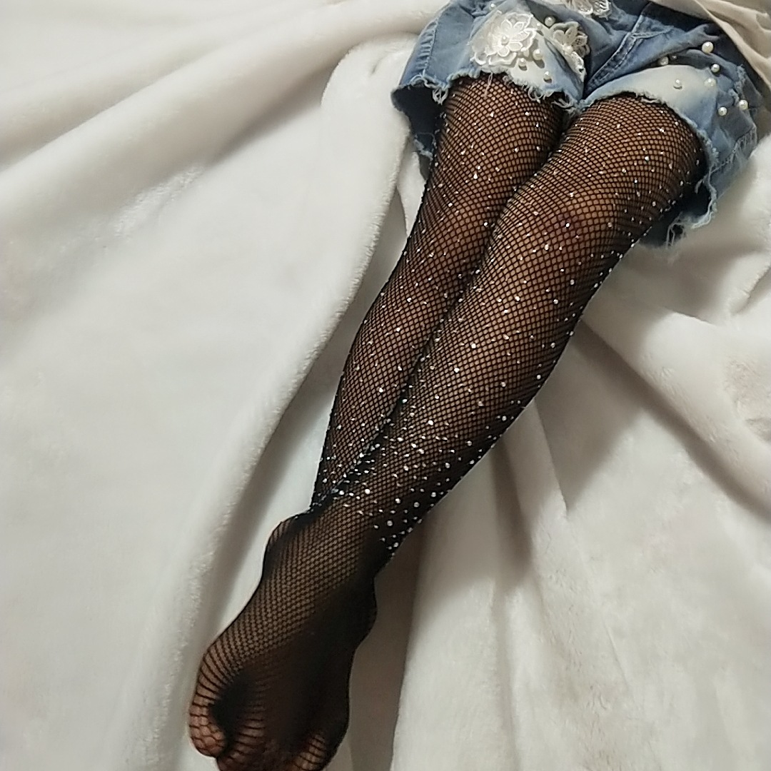 Kid's Socks Hot Drilling Fishnet Stockings Fashion with Diamond Stockings Hollow Stockings