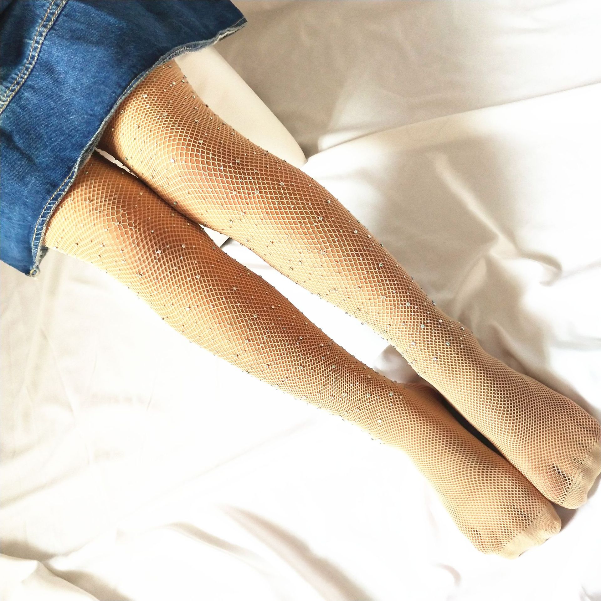 Kid's Socks Hot Drilling Fishnet Stockings Fashion with Diamond Stockings Hollow Stockings