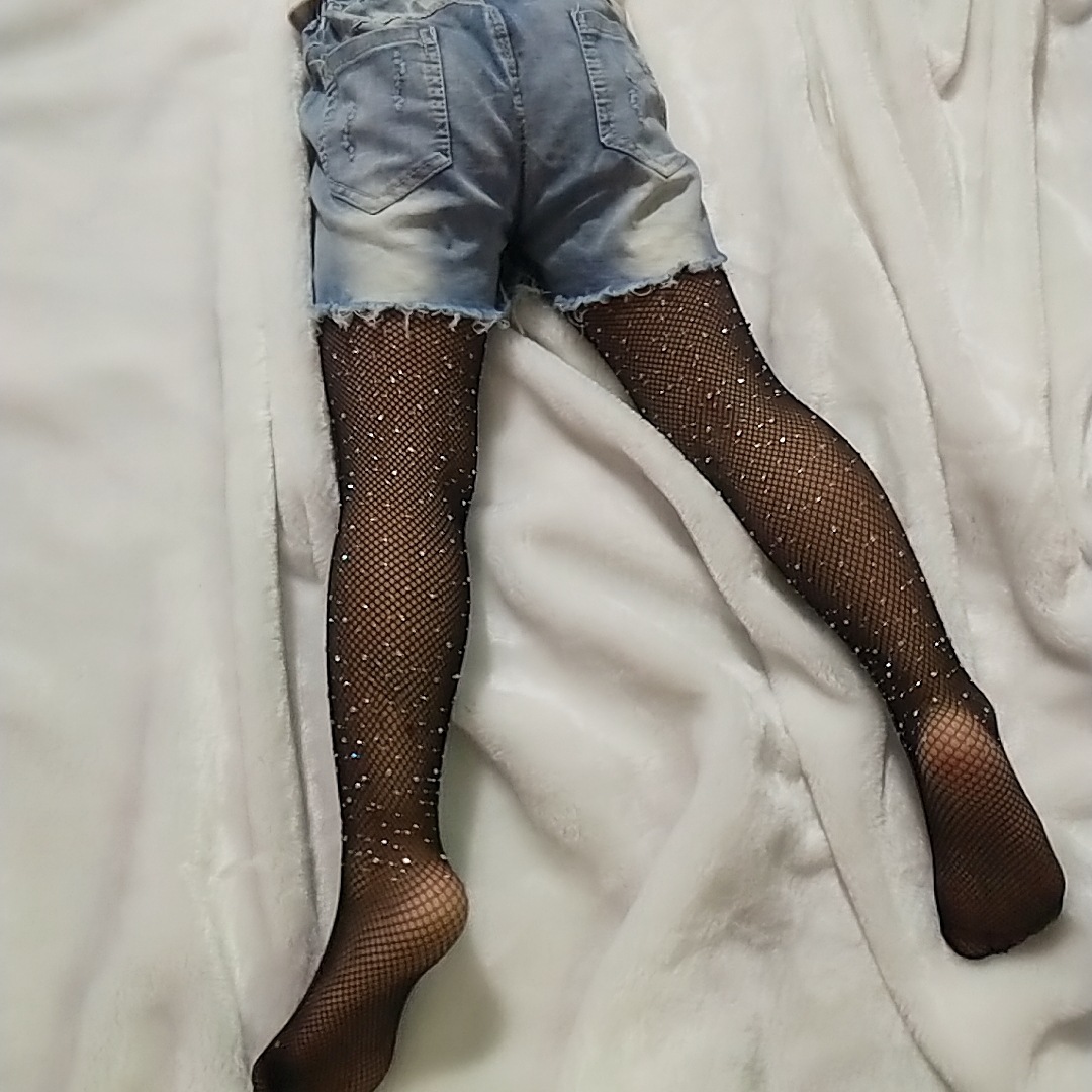 Kid's Socks Hot Drilling Fishnet Stockings Fashion with Diamond Stockings Hollow Stockings