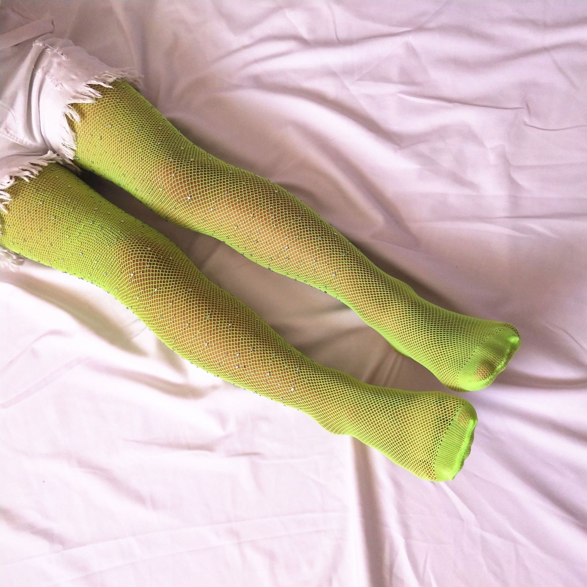Kid's Socks Hot Drilling Fishnet Stockings Fashion with Diamond Stockings Hollow Stockings