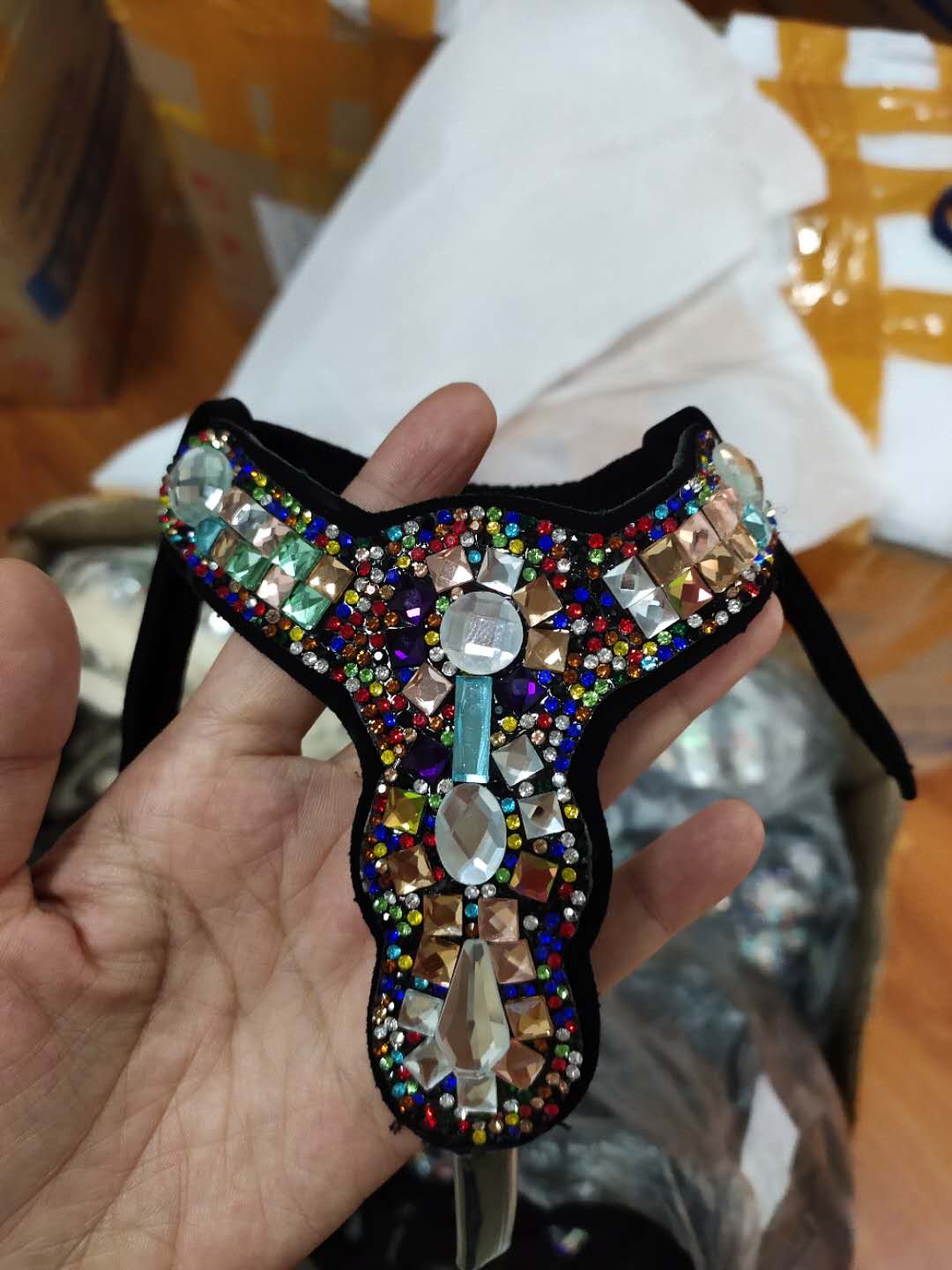 Women&#039;s Pinch Foot Sandal Upper, Hot Drilling Upper Can Be Graphic Customization