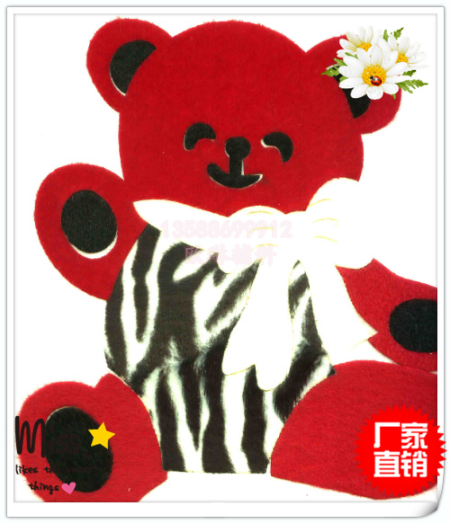 Yiwu purchase fabric heat press factory bear red butterfly knot