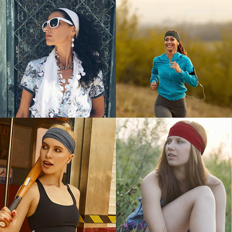 European and American New Exercise Hair Band Men&#039;s and Women&#039;s Workout Sweat Headscarf Women&#039;s   fabric heat press