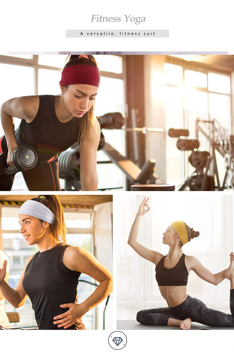 European and American New Exercise Hair Band Men's and Women's Workout Sweat Headscarf Women's fabric heat press European and American New Exercise Hair Band Men's and Women's Workout Sweat Headscarf Women's fabric heat press