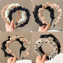 Wide Brim Hair Band Korean Style Internet Celebrity Cross Lace Retro Simple Ins Adult Hair fabric heat press Wide Brim Hair Band Korean Style Internet Celebrity Cross Lace Retro Simple Ins Adult Hair fabric heat press