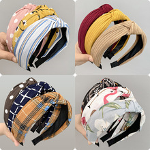 Wide Brim Hair Band Korean Style Internet Celebrity Cross Lace Retro Simple Ins Adult Hair fabric heat press Wide Brim Hair Band Korean Style Internet Celebrity Cross Lace Retro Simple Ins Adult Hair fabric heat press