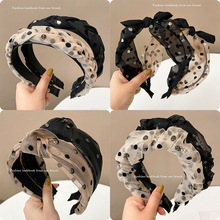 Wide Brim Hair Band Korean Style Internet Celebrity Cross Lace Retro Simple Ins Adult Hair fabric heat press Wide Brim Hair Band Korean Style Internet Celebrity Cross Lace Retro Simple Ins Adult Hair fabric heat press