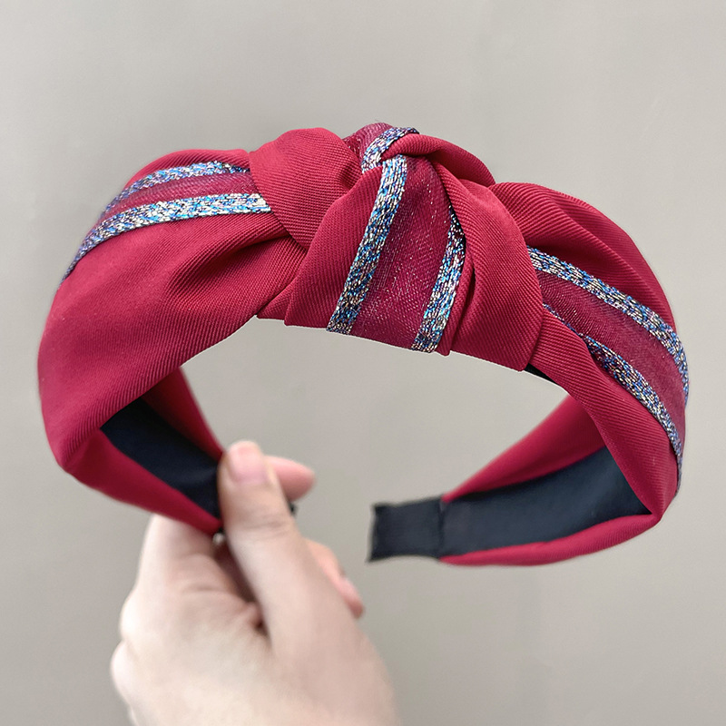 Wide Brim Hair Band Korean Style Internet Celebrity Cross Lace Retro Simple Ins Adult Hair fabric heat press Wide Brim Hair Band Korean Style Internet Celebrity Cross Lace Retro Simple Ins Adult Hair fabric heat press