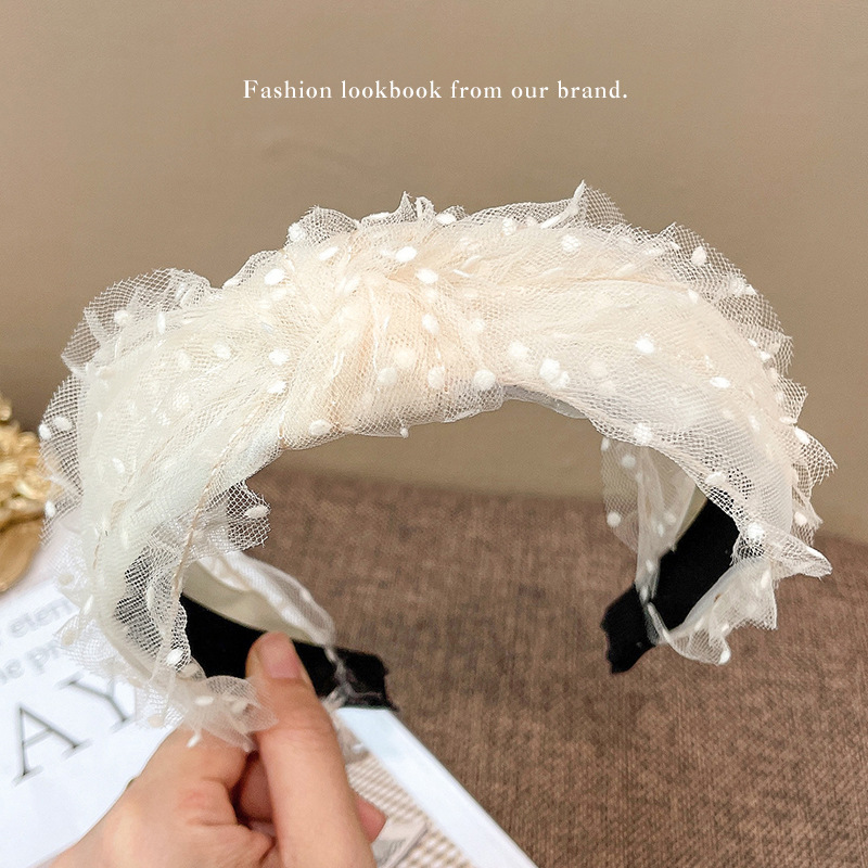Wide Brim Hair Band Korean Style Internet Celebrity Cross Lace Retro Simple Ins Adult Hair fabric heat press Wide Brim Hair Band Korean Style Internet Celebrity Cross Lace Retro Simple Ins Adult Hair fabric heat press