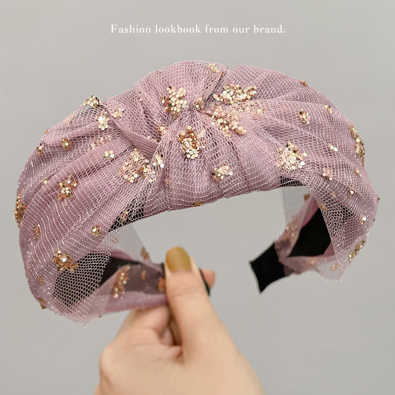 Wide Brim Hair Band Korean Style Internet Celebrity Cross Lace Retro Simple Ins Adult Hair fabric heat press Wide Brim Hair Band Korean Style Internet Celebrity Cross Lace Retro Simple Ins Adult Hair fabric heat press