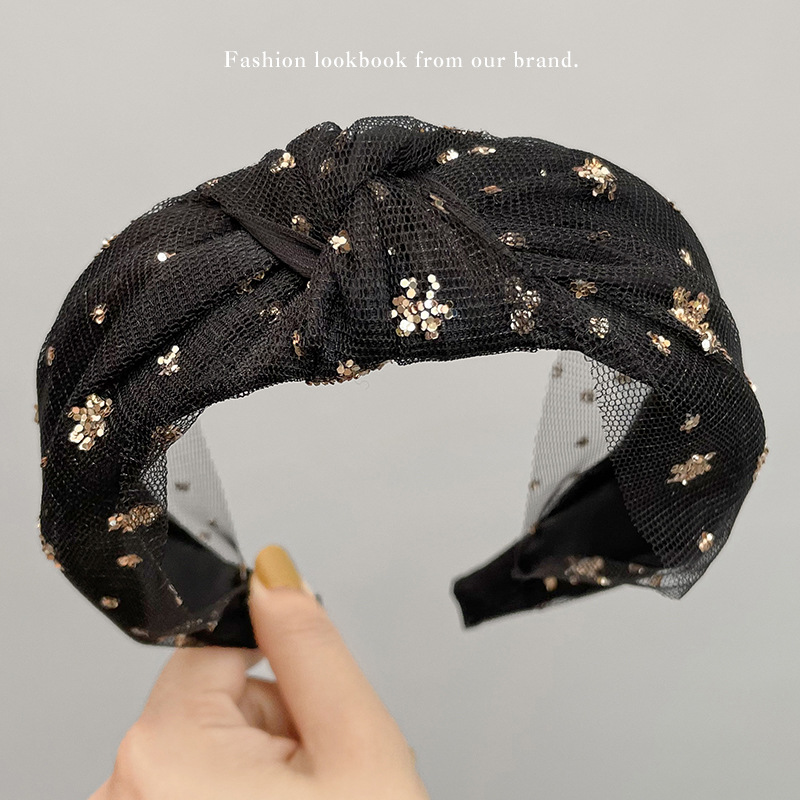 Wide Brim Hair Band Korean Style Internet Celebrity Cross Lace Retro Simple Ins Adult Hair fabric heat press Wide Brim Hair Band Korean Style Internet Celebrity Cross Lace Retro Simple Ins Adult Hair fabric heat press