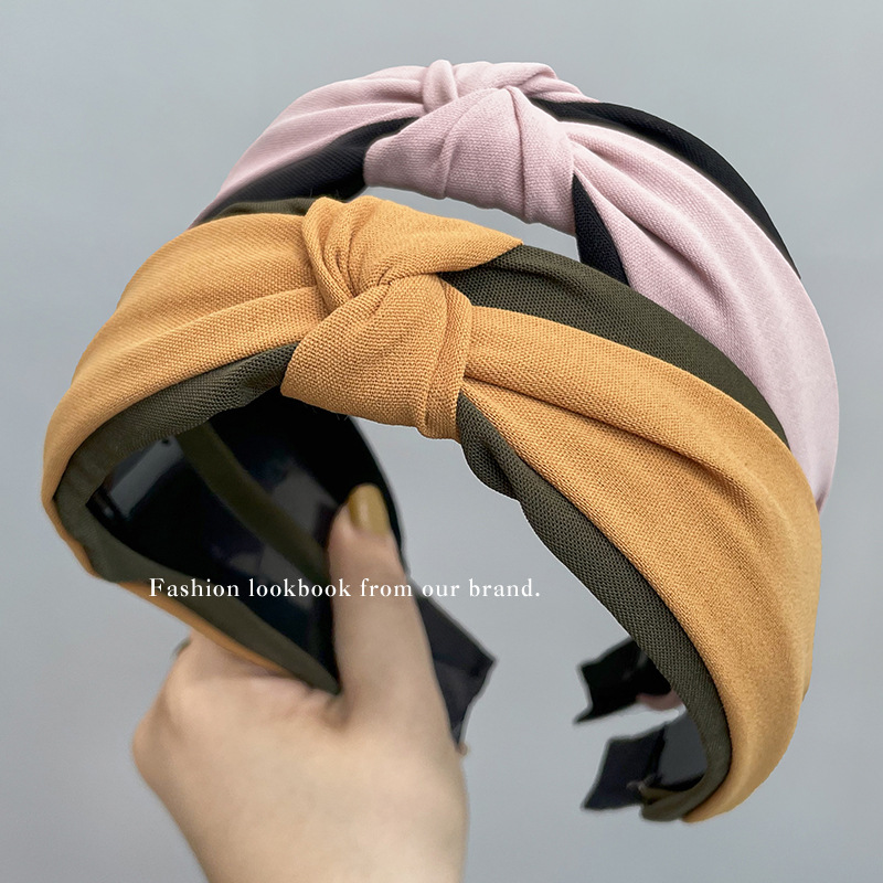 Wide Brim Hair Band Korean Style Internet Celebrity Cross Lace Retro Simple Ins Adult Hair fabric heat press Wide Brim Hair Band Korean Style Internet Celebrity Cross Lace Retro Simple Ins Adult Hair fabric heat press