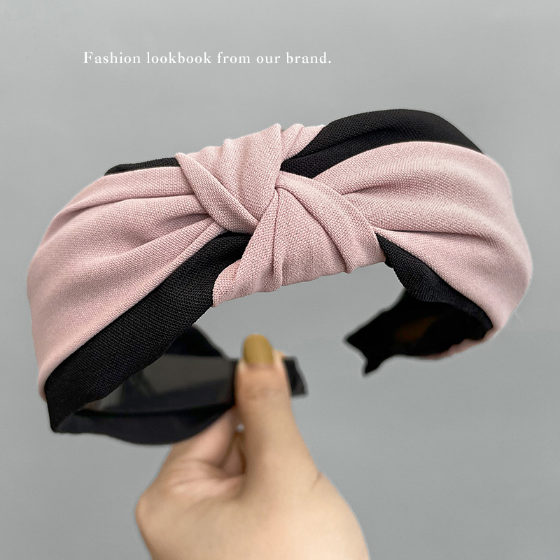 Wide Brim Hair Band Korean Style Internet Celebrity Cross Lace Retro Simple Ins Adult Hair fabric heat press Wide Brim Hair Band Korean Style Internet Celebrity Cross Lace Retro Simple Ins Adult Hair fabric heat press