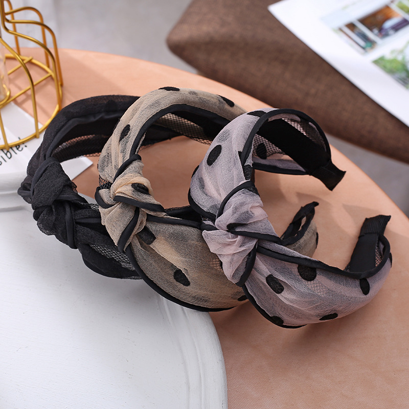 Wide Brim Hair Band Korean Style Internet Celebrity Cross Lace Retro Simple Ins Adult Hair fabric heat press Wide Brim Hair Band Korean Style Internet Celebrity Cross Lace Retro Simple Ins Adult Hair fabric heat press