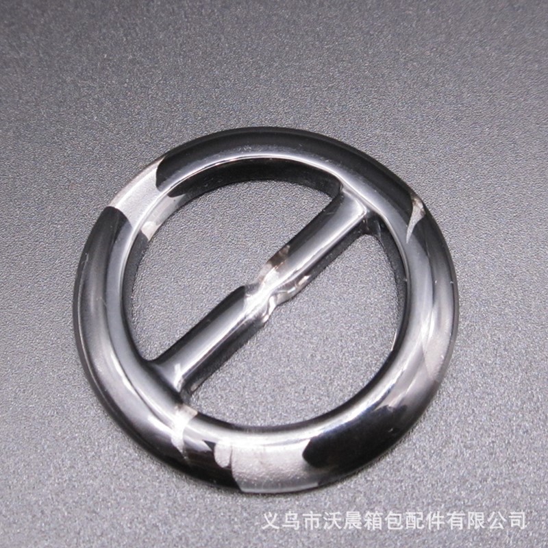 Supply Coat Resin Belt Buckle round Three-Gear Japanese Buckle Silk Scarf Knotted Button T-shirt Corner Knotted Retaining Ring