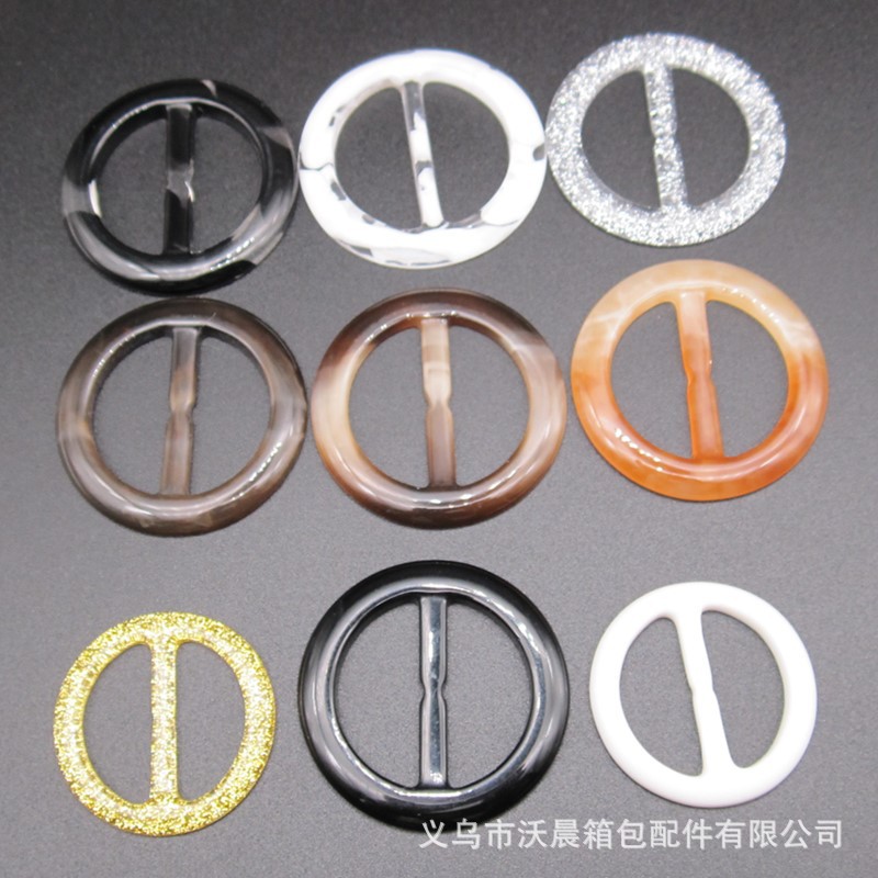 Supply Coat Resin Belt Buckle round Three-Gear Japanese Buckle Silk Scarf Knotted Button T-shirt Corner Knotted Retaining Ring