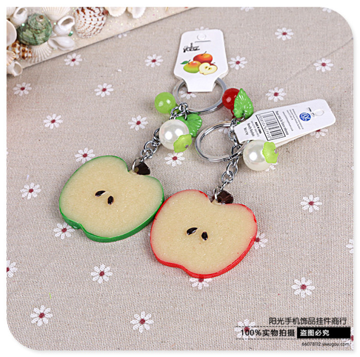 Resin big jelly jelly small jelly key buckle creative gift simulation fruit bag key pendant