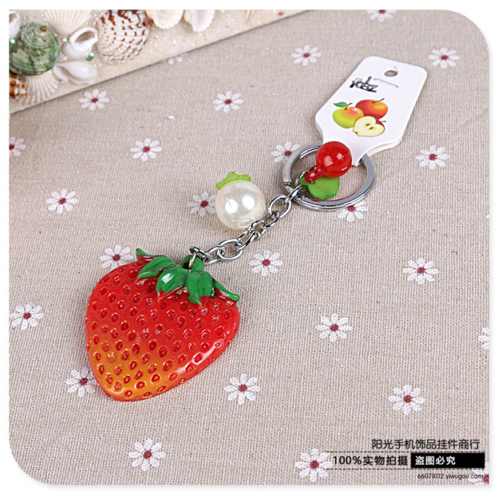 Resin big jelly jelly small jelly key buckle creative gift simulation fruit bag key pendant