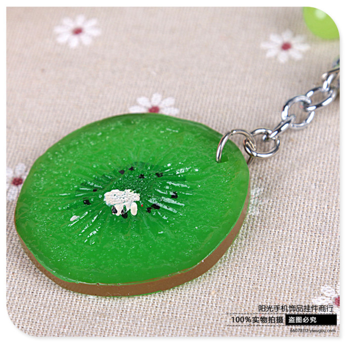 Resin big jelly jelly small jelly key buckle creative gift simulation fruit bag key pendant