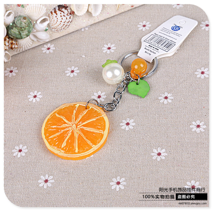 Resin big jelly jelly small jelly key buckle creative gift simulation fruit bag key pendant
