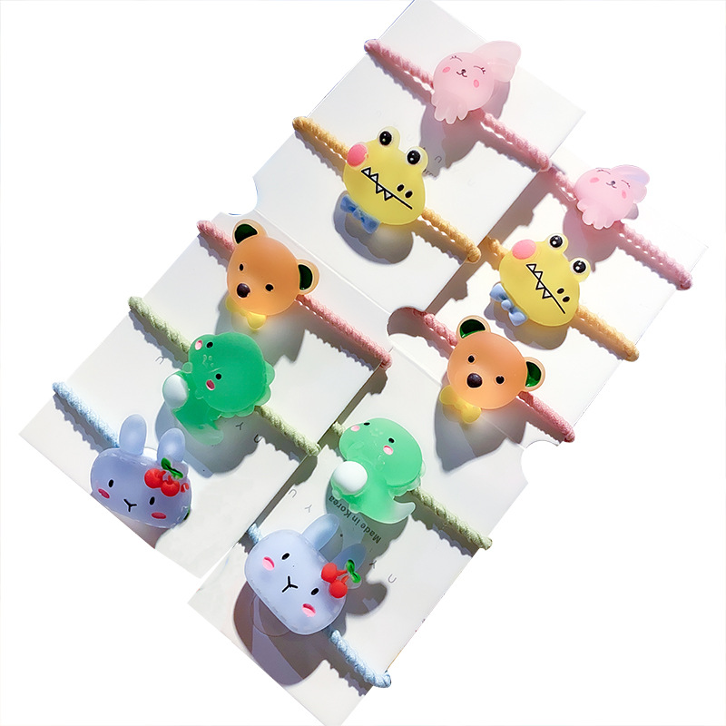 Korean Children&#039;s Flower 10 Hair Ropes Hair Rope Set Baby Hair Tie Small Rubber Band Hair Accessories Girl Princess Cartoon