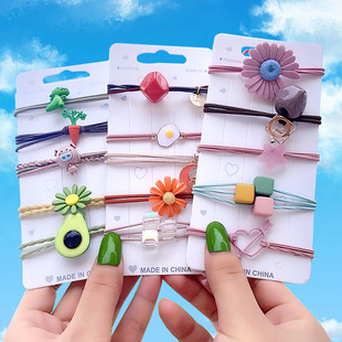 Korean Children's Flower 10 Hair Ropes Hair Rope Set Baby Hair Tie Small Rubber Band Hair Accessories Girl Princess Cartoon