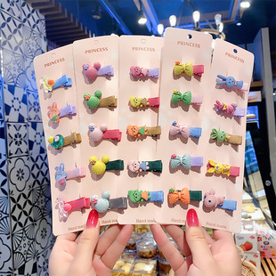 Korean Children's Flower 10 Hair Ropes Hair Rope Set Baby Hair Tie Small Rubber Band Hair Accessories Girl Princess Cartoon