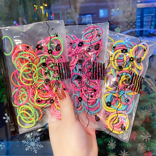 Korean Children's Flower 10 Hair Ropes Hair Rope Set Baby Hair Tie Small Rubber Band Hair Accessories Girl Princess Cartoon