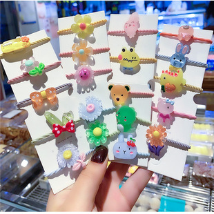 Korean Children's Flower 10 Hair Ropes Hair Rope Set Baby Hair Tie Small Rubber Band Hair Accessories Girl Princess Cartoon